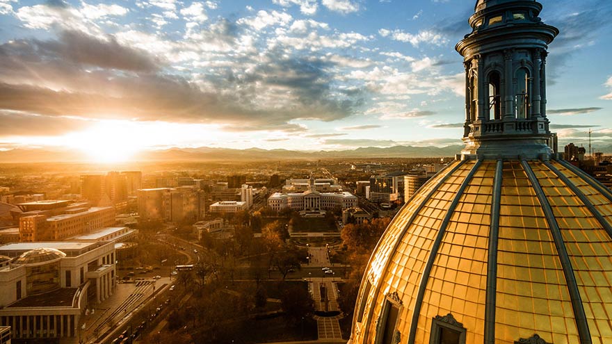 Beautiful drone image of the golden cupola.