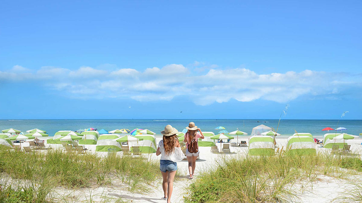 Women on beach in Florida.