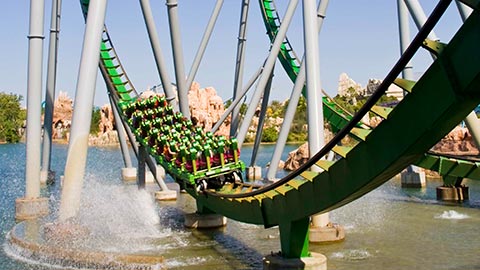 Theme park rollercoaster.