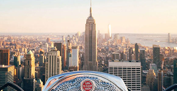 アメリカ、ニューヨーク州、ニューヨークシティ、エンパイアステートビルの眺め。