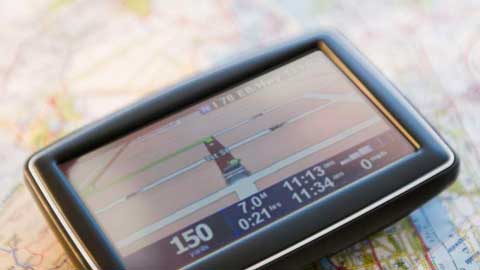 Navegação por satélite em GPS.