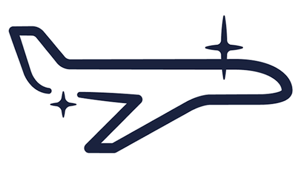 Symbol für ein sauberes Flugzeug.