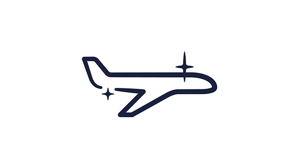 Clean plane icon.