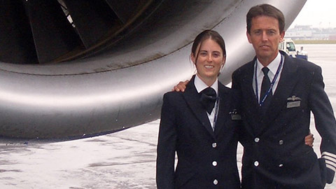 British Airways pilots Kat Woodruffe and David Woodruffe.