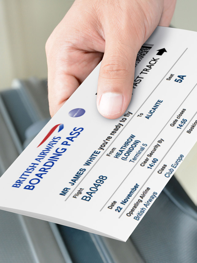 Print or download your boarding pass when you check in for your flight. © 123rf