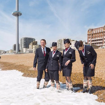 Ambassadors on the beach infront of British Airways i360