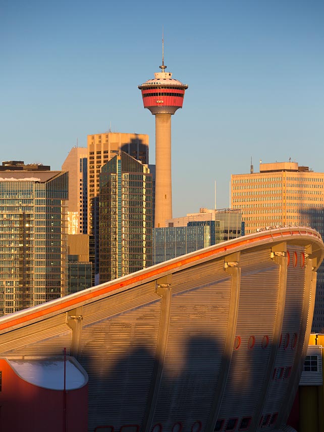 Look up: the Calgary Tower © Dan_Prat / Getty.