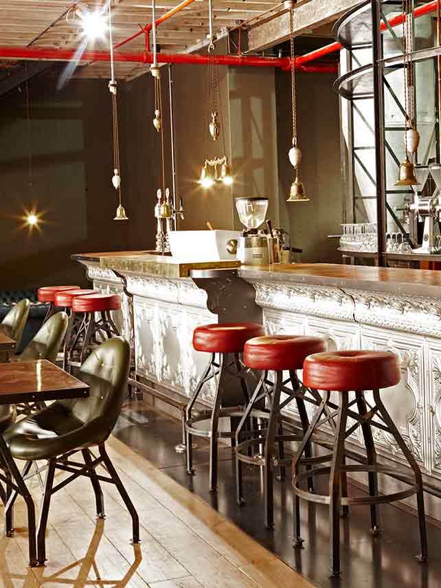 The cool interiors of steampunk-themed coffee shop Truth © Micky Hoyle