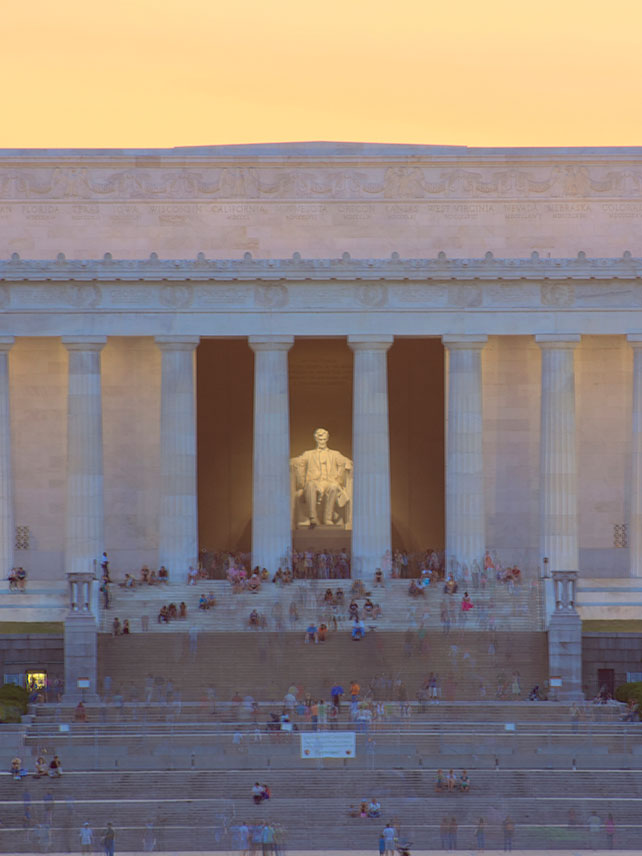 O Lincoln Memorial, em Washington, é uma homenagem ao 16º Presidente dos Estados Unidos da América, Abraham Lincoln © Trevor Carpenter/Getty Images