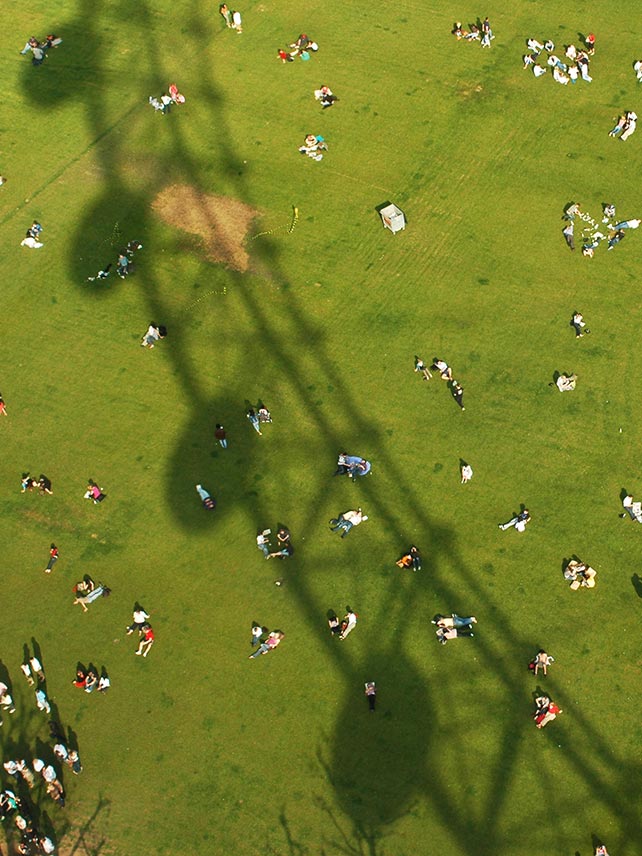 Jubilee Gardens and London eye shadow view from above. © LSP1982.