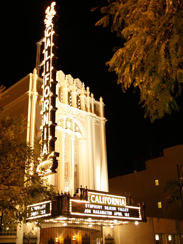 Admire the decadent Jazz-age décor at the California Theatre, San Jose.