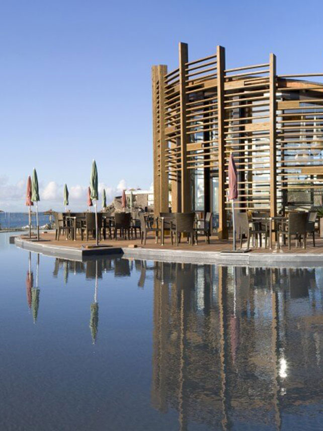 Exterior of La Proa, Mediterranean restaurant at the Sandos San Blas Nature Resort & Spa. ©Sandos Hotels & Resorts.