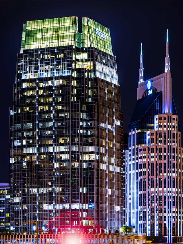 The Pinnacle at Symphony Place and the AT&T Building in Nashville. © kneverett.