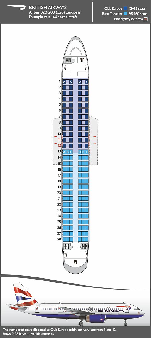 国内空客 320-200 座位布局。