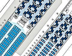 Airbus A380 - Detail of seating layout.