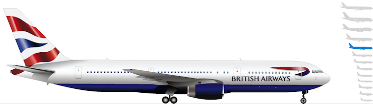 How are seats laid out on a Boeing 767-300?