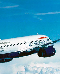 British Airways Airbus A319 airborne.