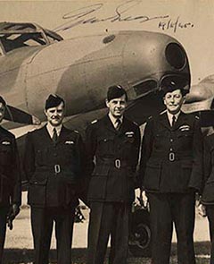 Air Transport Auxiliary aircraft and crew in front of their aircraft.