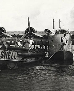 Imperial Airways Short S23 C Class Flying Boat at Malindi, East Africa.