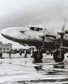 BOAC Avro Lancastrian G-AGLS Nelson at Heathrow.