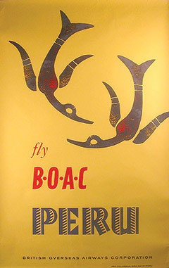 BOAC fly to Peru poster.