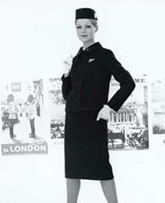 BEA stewardess 1960 -1967 (Uniform designer: John Cavanagh).