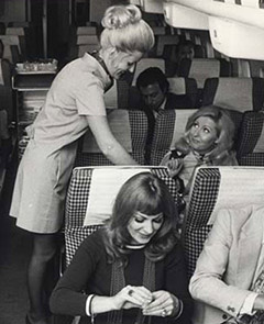 BOAC Boeing 707 Economy cabin.