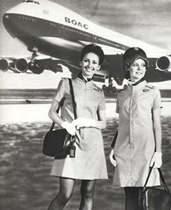 BOAC female summer uniforms, 1970-1974 (Designer: Clive Evans).