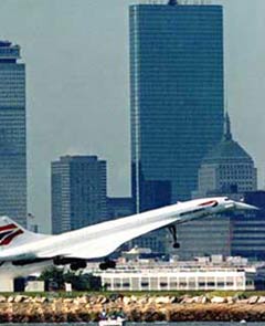 Concorde landing at BOS Logan airport.