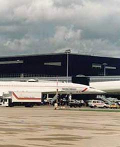 Concorde at airport.