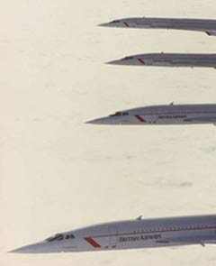 Four Concordes in formation.