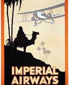 Imperial Airways poster: England, Egypt, India.