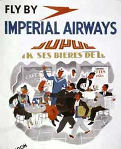 Fly to Paris, Prague, Vienna and Budapest with Imperial Airways poster