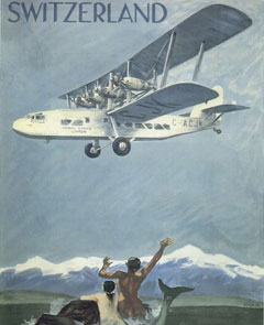 Imperial Airways fly to Switzerland poster.
