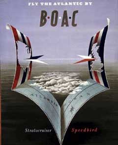 Fly the Atlantic with BOAC poster.