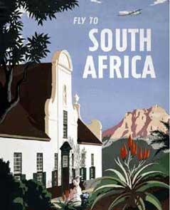 Fly to South Africa with BOAC and SAA poster.