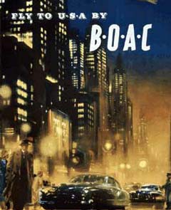 BOAC poster - fly to the USA.