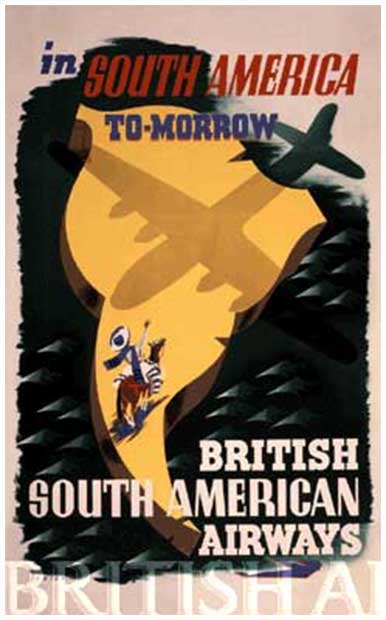 British Airways poster about flights to South America.