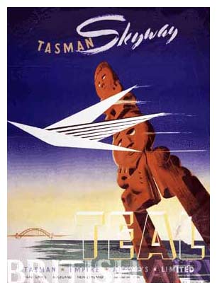 Imperial Airways poster about the Tasman Skyway.