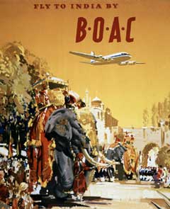 British Overseas Airways Corporation - fly to India poster.