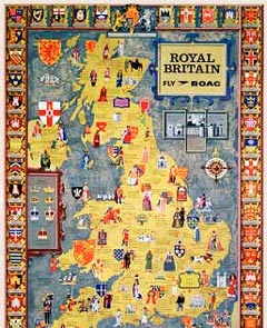 Fly to Royal Britain with BOAC poster.