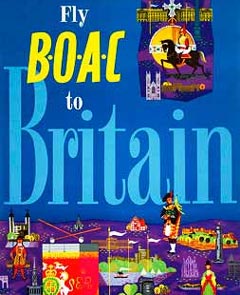 BOAC fly to Britain poster