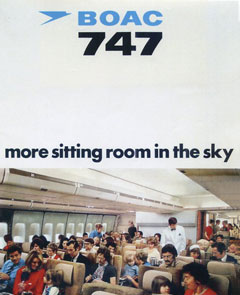 BOAC 747 more sitting room in the sky poster.
