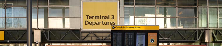 London Heathrow Terminal 3 Departures.