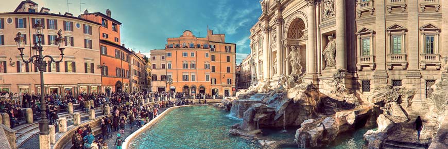 The Trevi Fountain in Rome. 