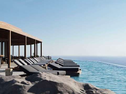 Unterkunft - Magma Resort Santorini in the Unbound Collection by Hyatt - Ansicht der Pool - Santorini