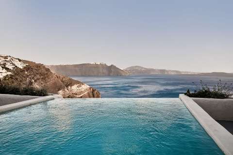 Unterkunft - Mystique, a Luxury Collection Hotel, Santorini - Ansicht der Pool - Santorini