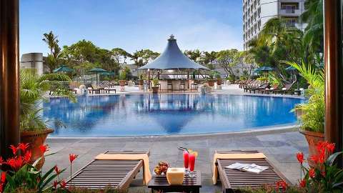 Unterkunft - Fairmont Singapore - Ansicht der Pool - Singapore
