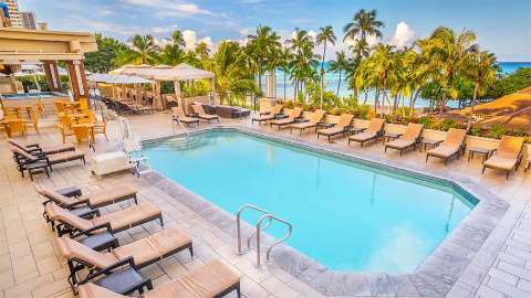 Unterkunft - Hyatt Regency Waikiki Beach Resort & Spa - Ansicht der Pool - Waikiki