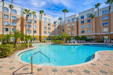 Unterkunft - SpringHill Suites by Marriott Orl Lake Buena Vista in the Marriott Village - Ansicht der Pool - Orlando